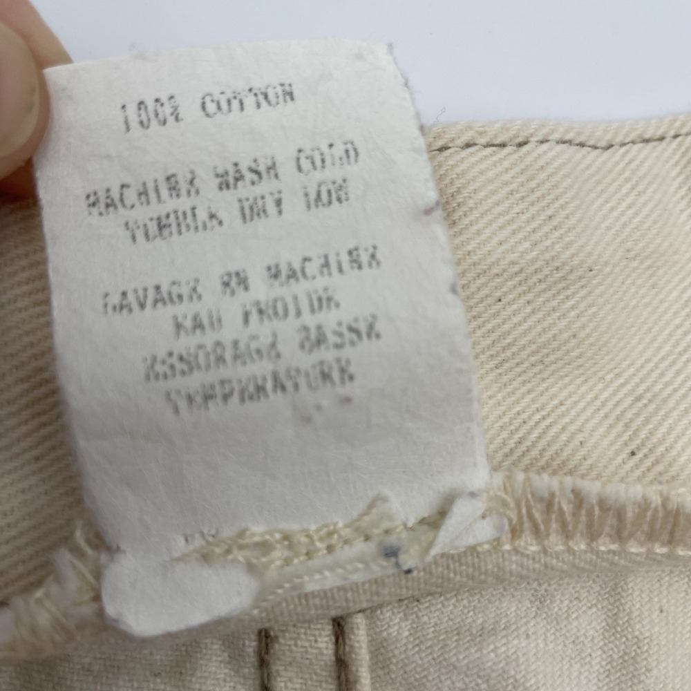 GRASS ROOTS Women Ivory Denim Shorts Sz 5/6 100% Cotton High Rise Roll Hem USA - Picture 14 of 16